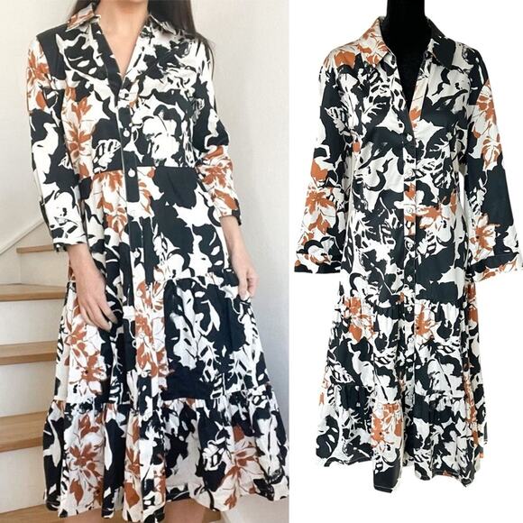 NWT Soft Surroundings Floral Moonglow Tiered Midi Dress Plus Size 18 - Picture 1 of 10